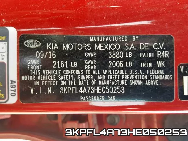 3KPFL4A73HE050253 фото 2