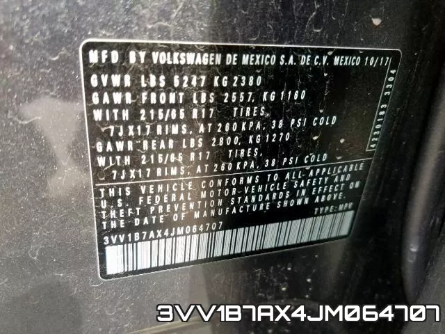 3VV1B7AX4JM064707 фото 2