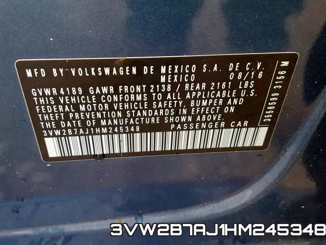 3VW2B7AJ1HM245348 фото 2