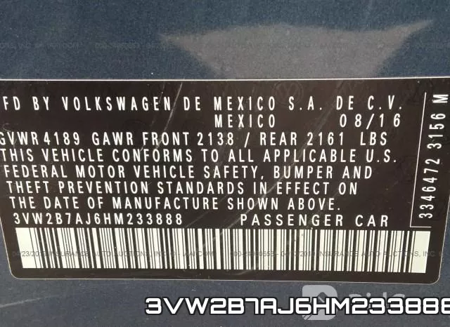 3VW2B7AJ6HM233888 фото 10