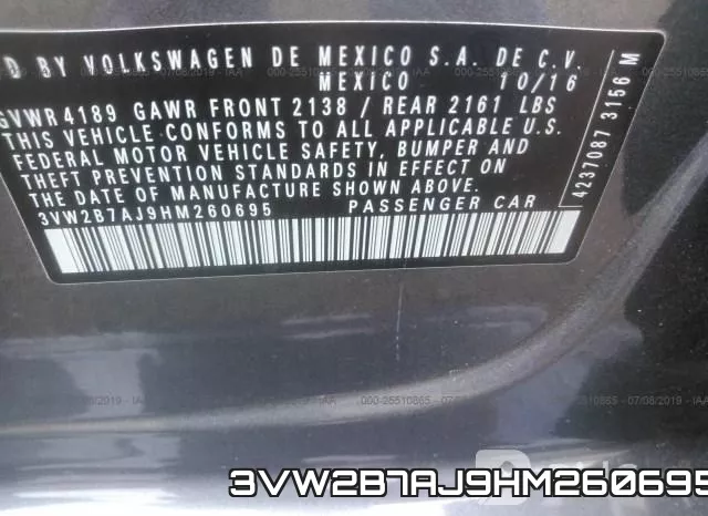 3VW2B7AJ9HM260695 фото 10