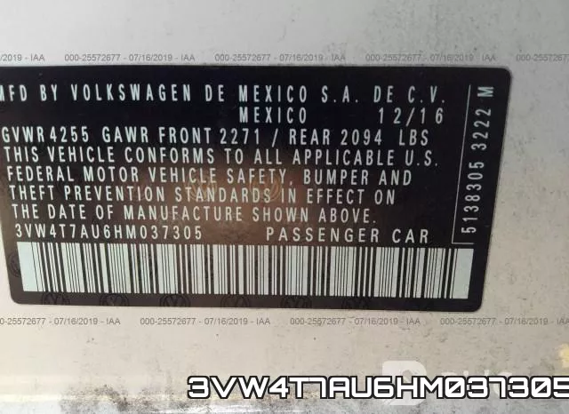3VW4T7AU6HM037305 фото 10