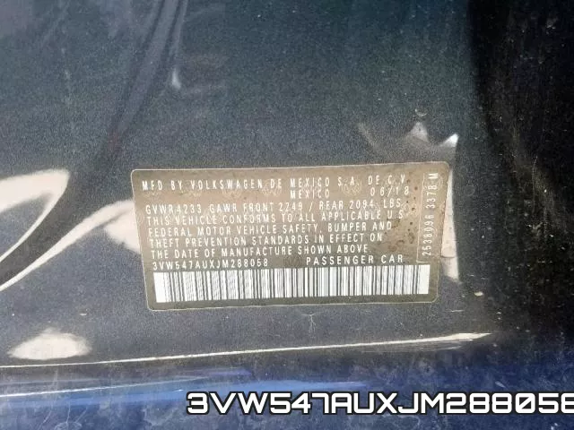 3VW547AUXJM288058 фото 2