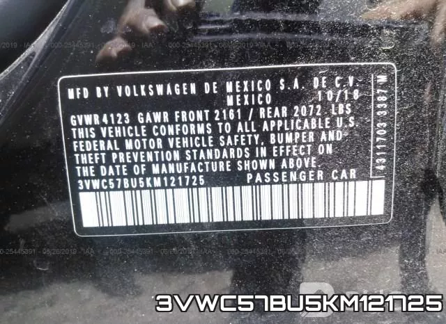 3VWC57BU5KM121725 фото 10