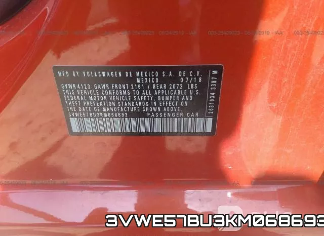 3VWE57BU3KM068693 фото 10