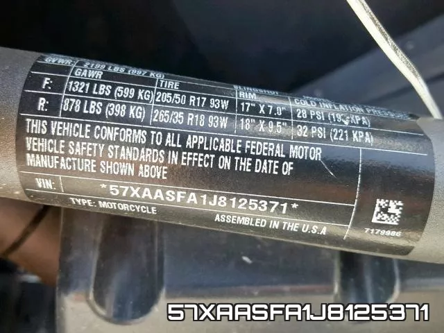 57XAASFA1J8125371 фото 2