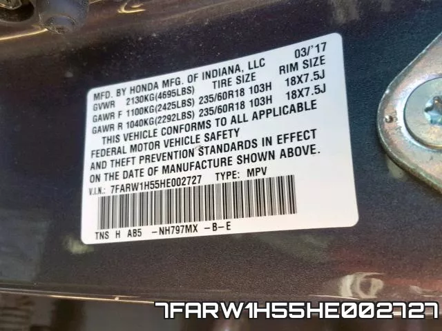 7FARW1H55HE002727 фото 2