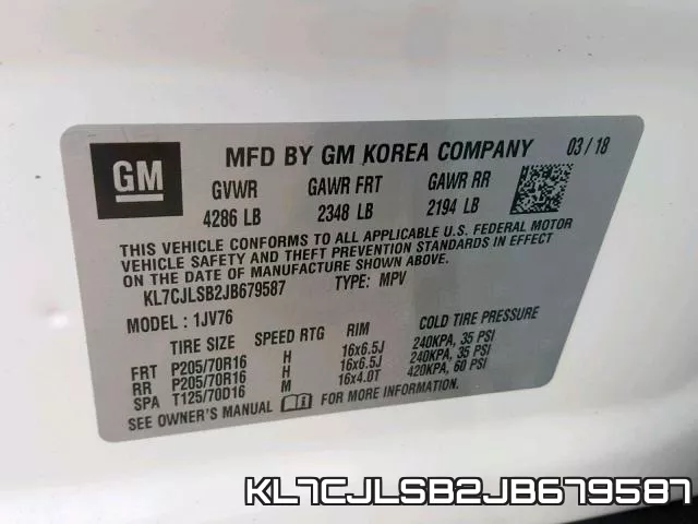 KL7CJLSB2JB679587 фото 2