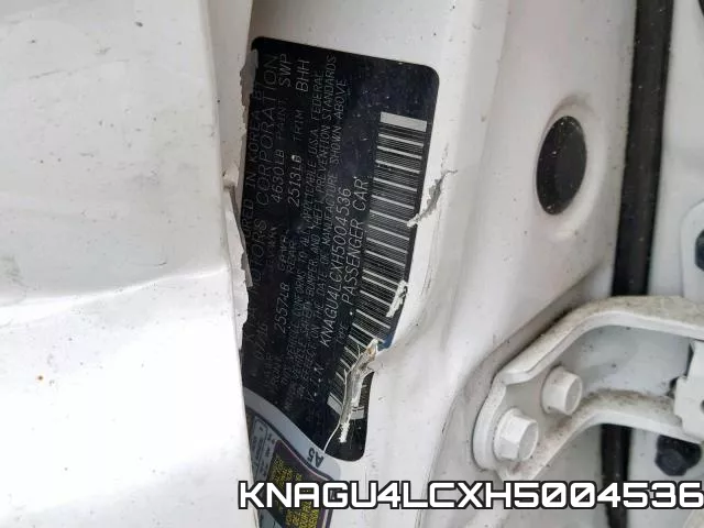 KNAGU4LCXH5004536 фото 2
