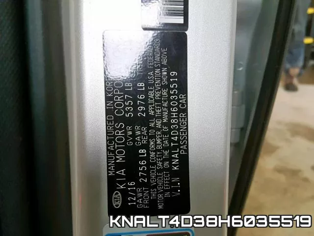 KNALT4D38H6035519 фото 2