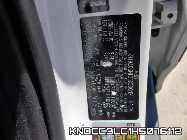 KNDCC3LC1H5076112 фото 2