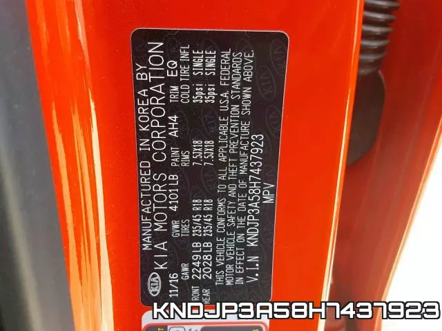 KNDJP3A58H7437923 фото 2