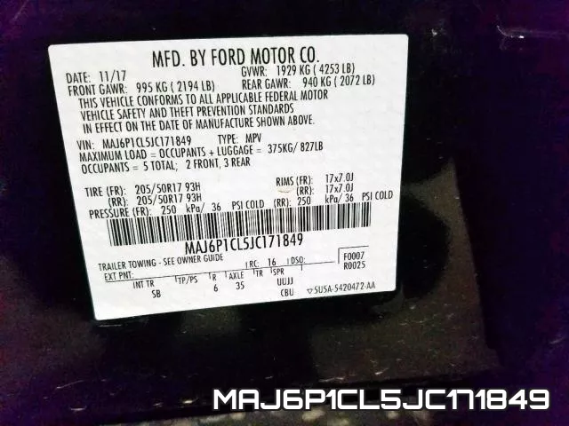 MAJ6P1CL5JC171849 фото 2