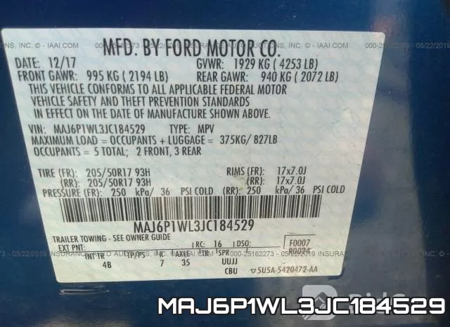 MAJ6P1WL3JC184529 фото 10