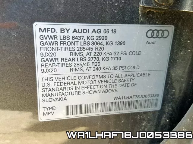 WA1LHAF78JD053386 фото 2