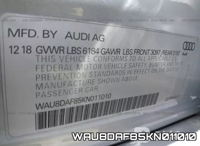 WAU8DAF85KN011010 фото 10