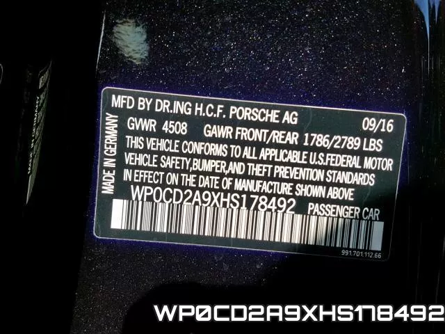 WP0CD2A9XHS178492 фото 2