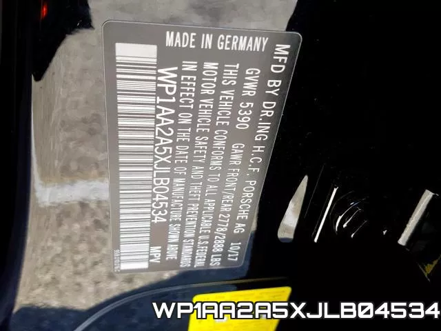 WP1AA2A5XJLB04534 фото 2