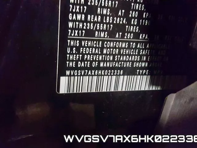 WVGSV7AX6HK022336 фото 2
