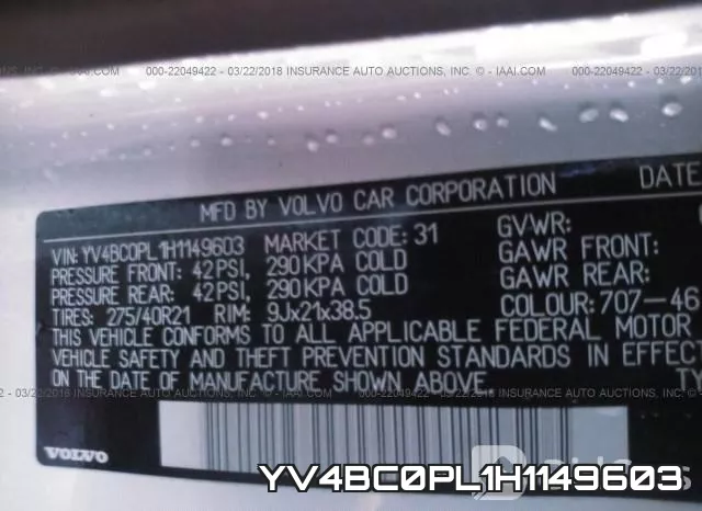 YV4BC0PL1H1149603 фото 10