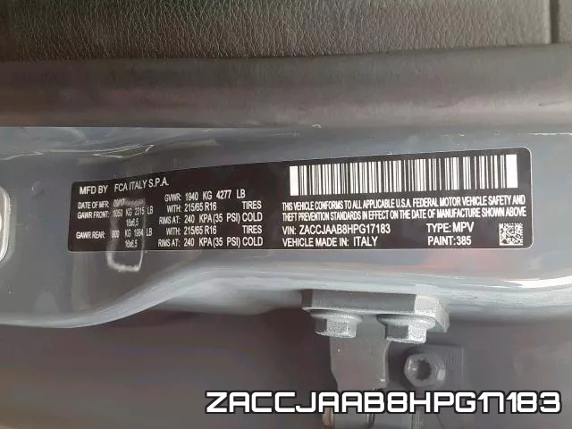 ZACCJAAB8HPG17183 фото 2