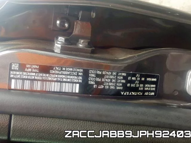 ZACCJABB9JPH92403 фото 2