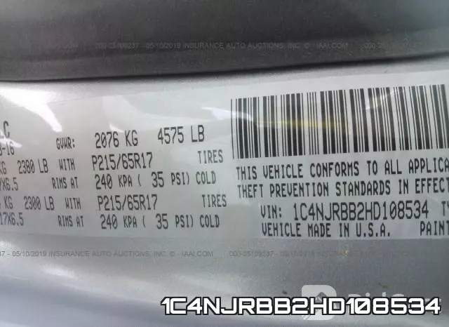 1C4NJRBB2HD108534 фото 10