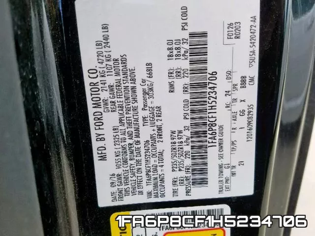 1FA6P8CF1H5234706 фото 2