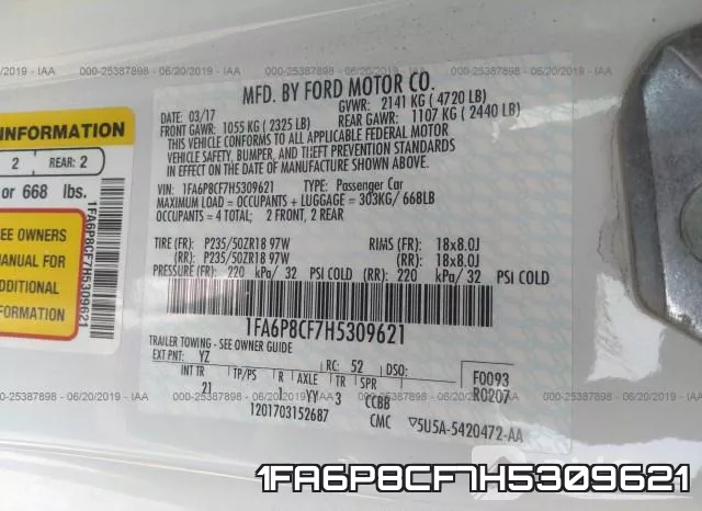 1FA6P8CF7H5309621 фото 10