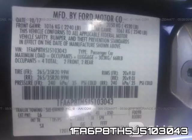 1FA6P8TH5J5103043 фото 10