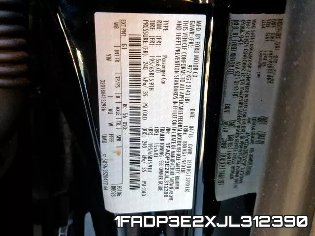 1FADP3E2XJL312390 фото 2