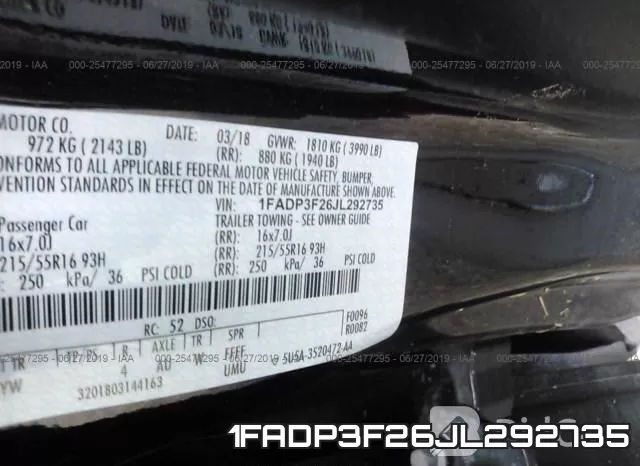 1FADP3F26JL292735 фото 10