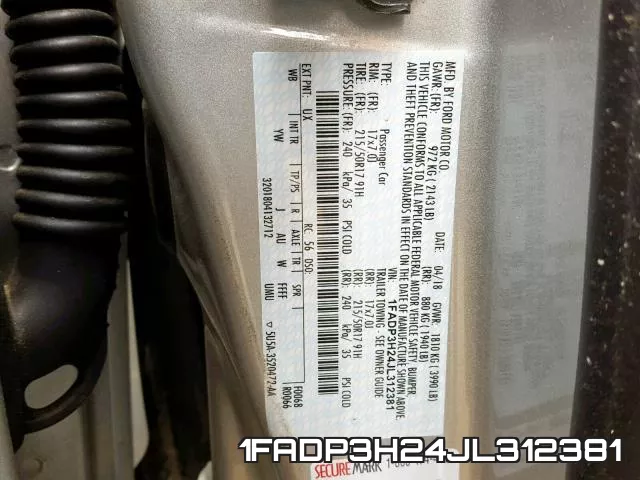 1FADP3H24JL312381 фото 2