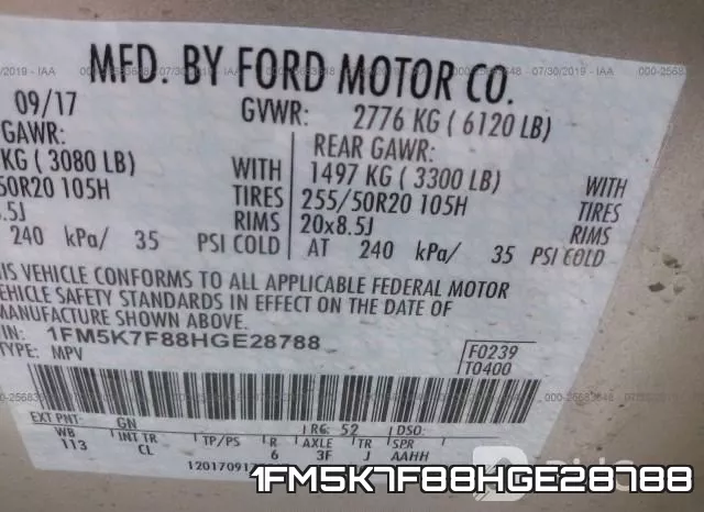 1FM5K7F88HGE28788 фото 10