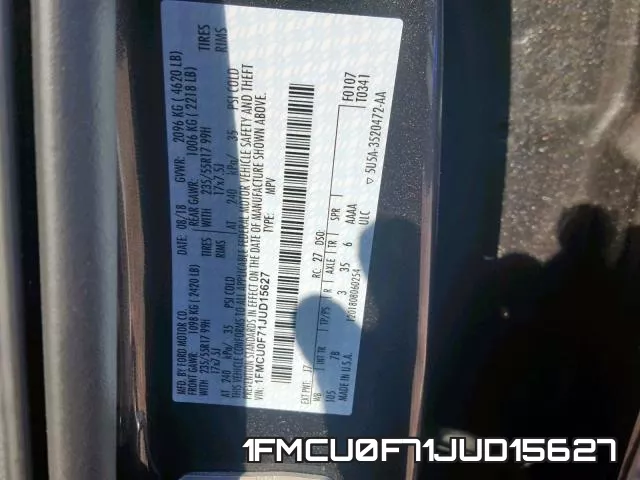 1FMCU0F71JUD15627 фото 2