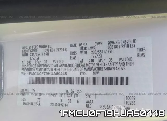 1FMCU0F79HUA50448 фото 10