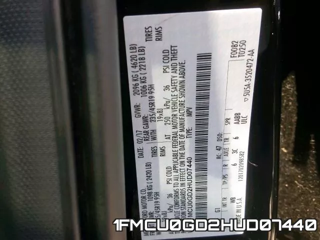 1FMCU0GD2HUD07440 фото 2