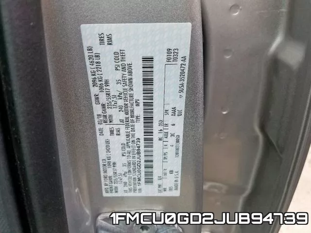 1FMCU0GD2JUB94739 фото 2