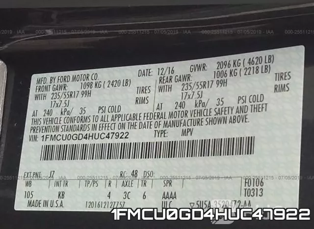 1FMCU0GD4HUC47922 фото 10