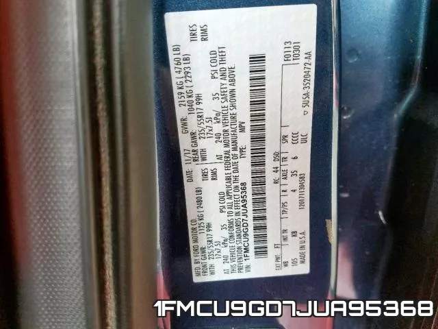 1FMCU9GD7JUA95368 фото 2