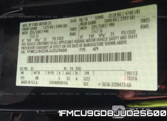 1FMCU9GD8JUD25600 фото 10