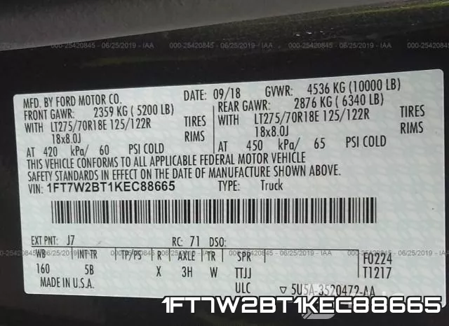 1FT7W2BT1KEC88665 фото 10