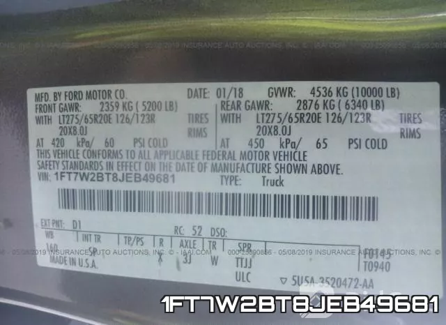 1FT7W2BT8JEB49681 фото 10