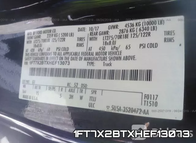 1FT7X2BTXHEF13073 фото 10