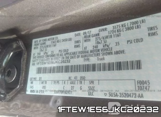 1FTEW1E56JKC20232 фото 10