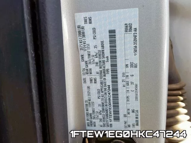 1FTEW1EG0HKC47244 фото 2