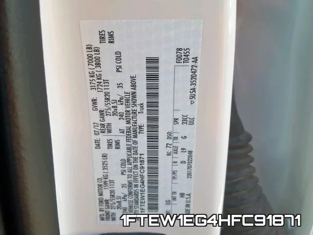 1FTEW1EG4HFC91871 фото 2