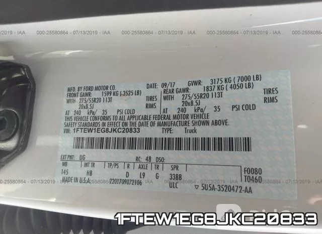 1FTEW1EG8JKC20833 фото 10