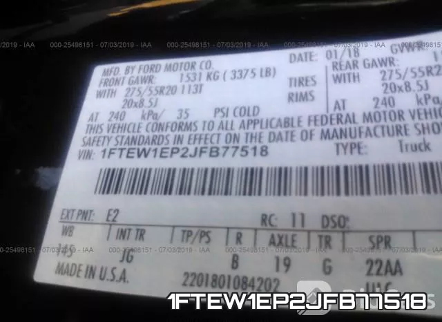 1FTEW1EP2JFB77518 фото 10