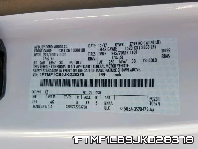 1FTMF1CB9JKD28378 фото 2